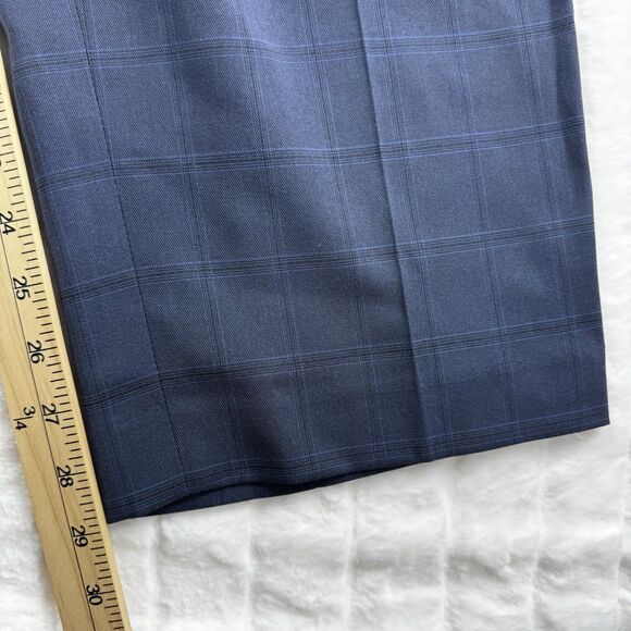 Ralph Lauren The Comfort Flex Pant Men's 42x29 Flat Front Navy Plaid Casual NWT - Picture 5 of 15